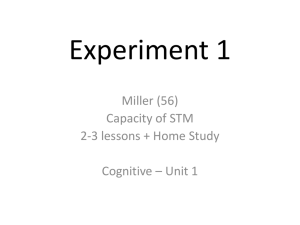 Experiment 1 - DBS Psychology