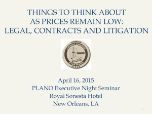 Legal/Contractual/Litigation Implications by Tony Marino