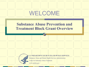 Substance Abuse Prevention and Treatment Block