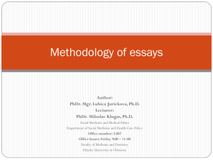 Methodology of essays