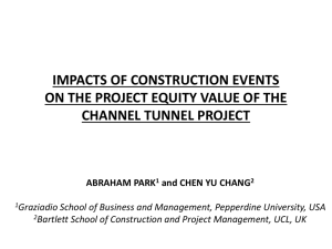 impacts of construction events on the project equity value