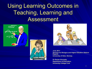 Learning outcomes - Teaching Excellence