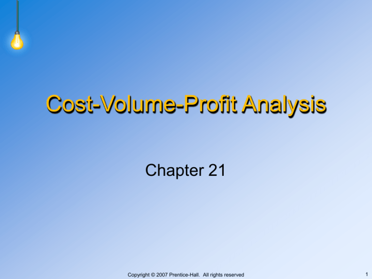 Cost Volume Profit Analysis 6518