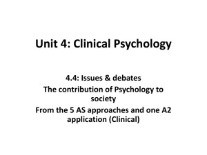 Unit 4: Clinical Psychology