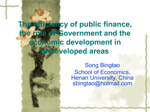 The Efficiency of Public Finance, the Role of Government