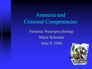Amnesia and Criminal Competencies