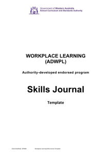 Workplace Learning Skills Journal template