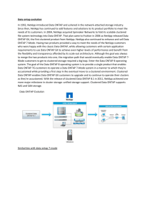 Clustered data ontap fundementals