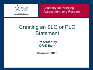 How to Create an SLO or PLO Statement