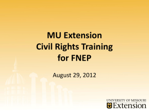 MU Extension Civil Rights Training for FNEP ppt