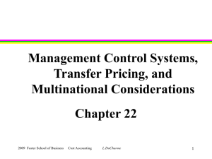 Management Control Systems, Transfer Pricing, and Multinational