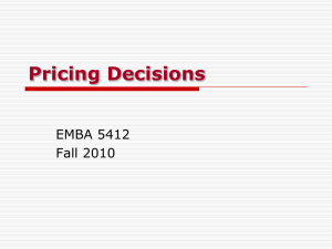 Pricing Decisions