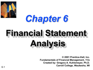 Chapter 6 -- Financial Statement Analysis