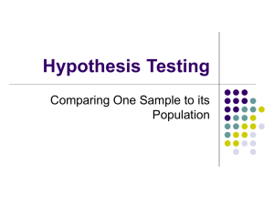 Hypothesis Testing - Personal.kent.edu