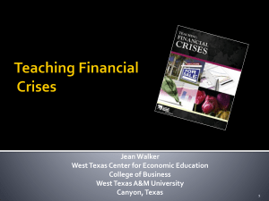 Teaching Financial Crises - Texas Council on Economic Education
