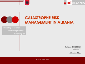 catastrophe risk management in albania