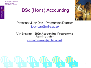 BSc (Hons) Accounting - Online Undergraduate Handbook
