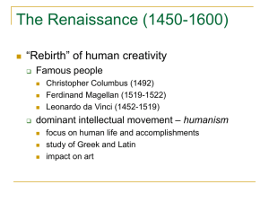 Unit III: Renaissance (1450-1600)