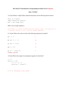 Test #1 Solutions