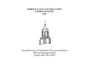 Foreign Language - Chagrin Falls Exempted Village Schools