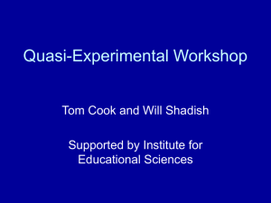 Quasi-Experimental Workshop - Institute for Policy Research