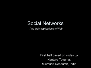 Social networks and their applications on the Web