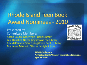 Rhode Island Teen Book Award Nominees
