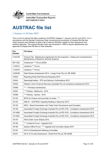 List of files - 1 January to 30 June 2015