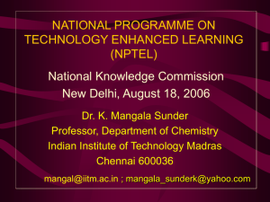 national programme on technology enhanced learning (nptel)