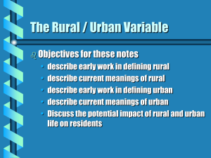 The rural / urban variable