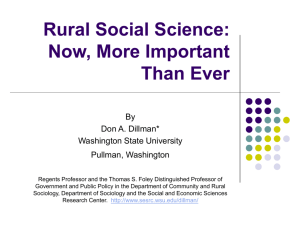 Rural Social Science: Now, More Important Than Ever