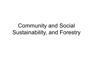 Community and Social Sustainability