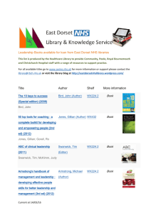 Leadership Books available for loan from East Dorset NHS libraries