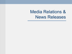 Media Relations & News Releases
