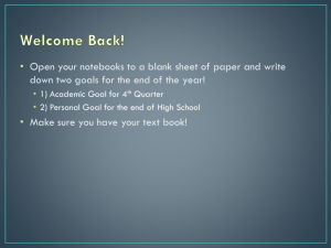 Welcome Back! - Ms. DeVries' English Class