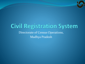 Civil Registration System - Directorate of Census Operation Madhya