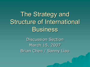The Strategy and Structure of International Business