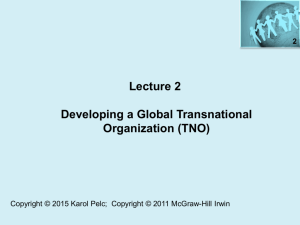 Lecture 2 Developing a Global Transnational Organization