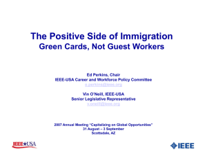 The Positive Side of Immigration - IEEE-USA