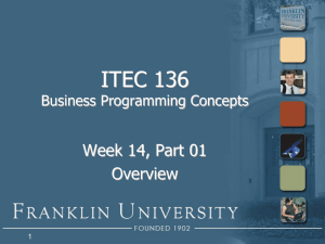 ITEC 136 Business Programming Concepts