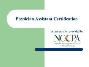 NCCPA Certification