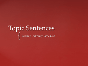 Creating Topic Sentences
