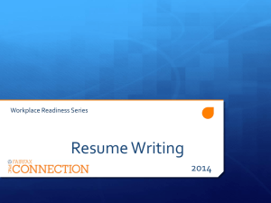 Resume Writing - PNC Fairfax Connection