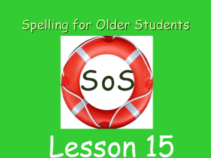 SOS Lesson 15