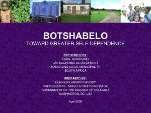 Botshabelo action plan - South African Cities Network