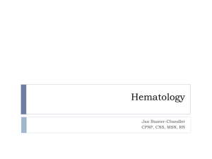 Alterations in Hematologic Function