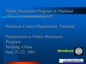 Public Disclosure Program in Thailand “Thai Environmental Truth