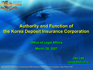 Authority Function of KDIC - International Association of Deposit