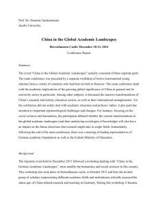 China in the Global Academic Landscapes - China Global