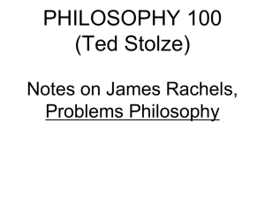 PHILOSOPHY 100 (Ted Stolze)